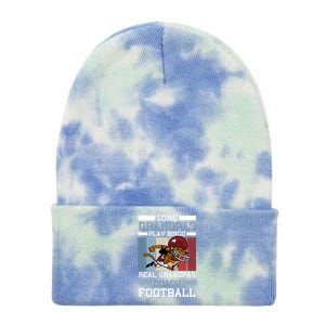 Some Grandpas Play Bingo Real Grandpas Coach Football Gift Tie Dye 12in Knit Beanie