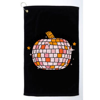 Spooky Groovy Pumpkin Halloween Day Retro Halloween Platinum Collection Golf Towel