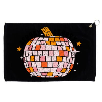 Spooky Groovy Pumpkin Halloween Day Retro Halloween Grommeted Golf Towel