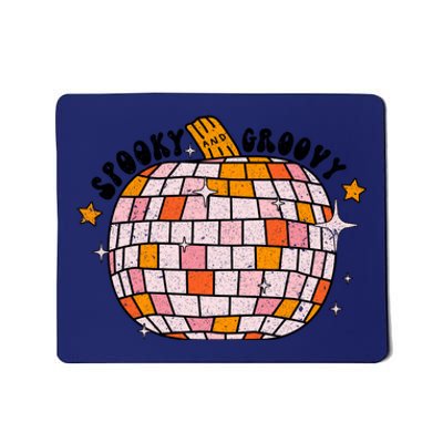 Spooky Groovy Pumpkin Halloween Day Retro Halloween Mousepad