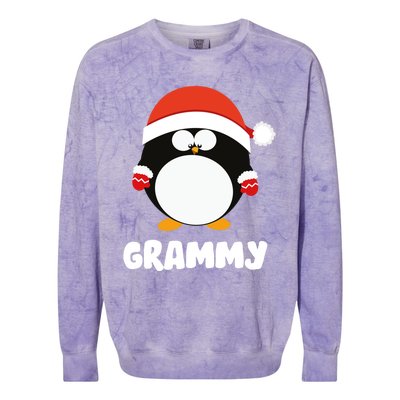 Santa Grammy Penguin Christmas Family Matching Costume Gift Colorblast Crewneck Sweatshirt