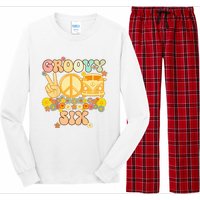 Six Groovy Party Decorations Hippie Groovy Flowers 6th Bday Long Sleeve Pajama Set