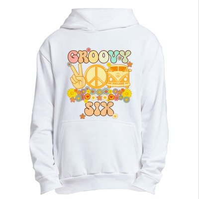 Six Groovy Party Decorations Hippie Groovy Flowers 6th Bday Urban Pullover Hoodie