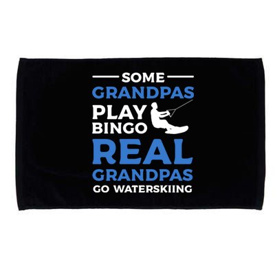 Some Grandpas Play Bingo Real Grandpas Go Waterskiing Great Gift Microfiber Hand Towel