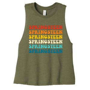 Springsteen Groovy Party Everyday Casual Women's Racerback Cropped Tank