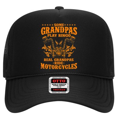 Some Grandpas Play Bingo Real Grandpas Ride Motorcycles Gift Trucker Hat