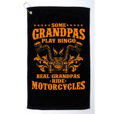 Some Grandpas Play Bingo Real Grandpas Ride Motorcycles Gift Golf Towel