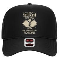 Some Grandpas Play Bingo Real Play Pickleball High Crown Mesh Back Trucker Hat