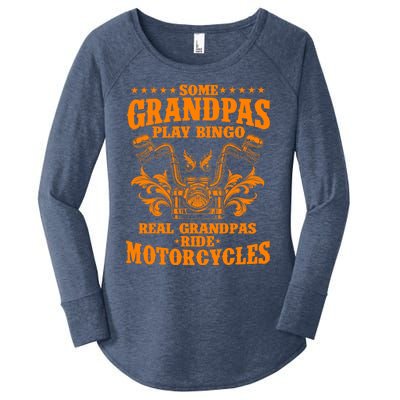 Some Grandpas Play Bingo Real Grandpas Ride Motorcycles Gift Women's Perfect Tri Tunic Long Sleeve Shirt