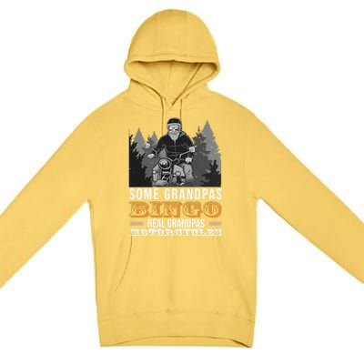 Some Grandpas Play Bingo Real Grandpas Ride Motorcycles Gift Premium Pullover Hoodie