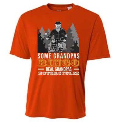 Some Grandpas Play Bingo Real Grandpas Ride Motorcycles Gift Cooling Performance Crew T-Shirt