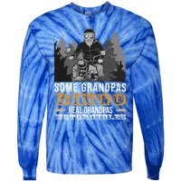 Some Grandpas Play Bingo Real Grandpas Ride Motorcycles Gift Tie-Dye Long Sleeve Shirt