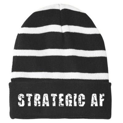 Strategy Game Player As Strategic AF Striped Beanie with Solid Band