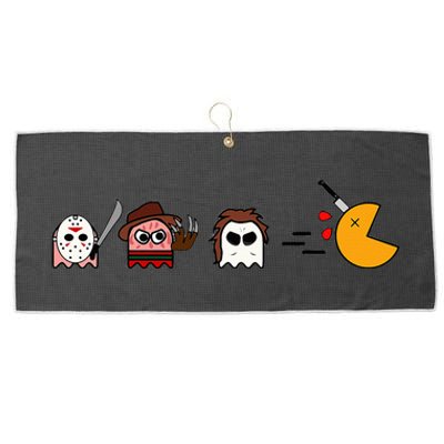 Spooky Gamer Parody Retro Halloween Horror Fun Large Microfiber Waffle Golf Towel