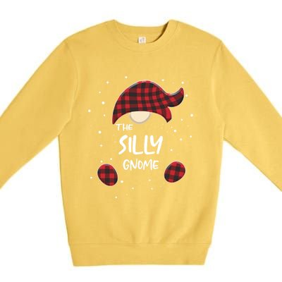 Silly Gnome Plaid Matching Family Christmas Pajamas Gift Great Gift Premium Crewneck Sweatshirt