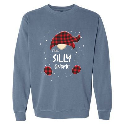 Silly Gnome Plaid Matching Family Christmas Pajamas Gift Great Gift Garment-Dyed Sweatshirt