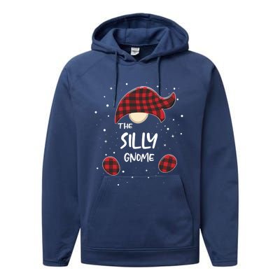 Silly Gnome Plaid Matching Family Christmas Pajamas Gift Great Gift Performance Fleece Hoodie