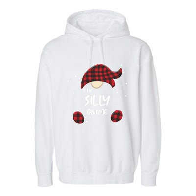 Silly Gnome Plaid Matching Family Christmas Pajamas Gift Great Gift Garment-Dyed Fleece Hoodie