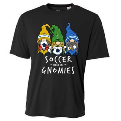 Soccer Gnomes Playing Soccer With My Gnomies Cooling Performance Crew T-Shirt