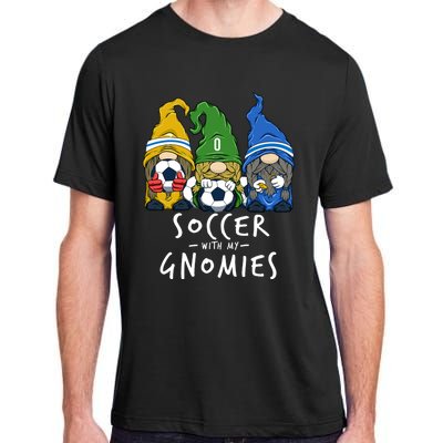 Soccer Gnomes Playing Soccer With My Gnomies Adult ChromaSoft Performance T-Shirt