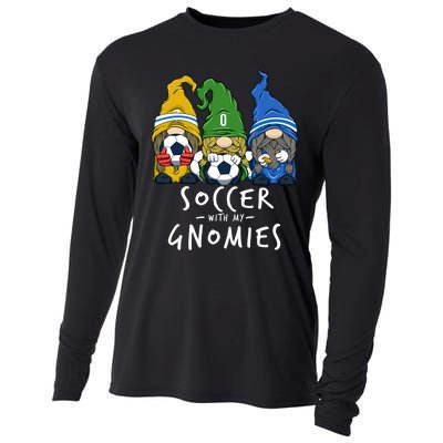 Soccer Gnomes Playing Soccer With My Gnomies Cooling Performance Long Sleeve Crew