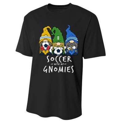 Soccer Gnomes Playing Soccer With My Gnomies Performance Sprint T-Shirt