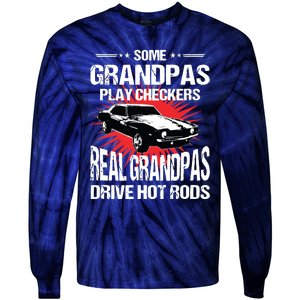 Some Grandpas Play Checkers Cars Racing Tie-Dye Long Sleeve Shirt