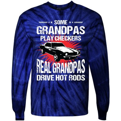 Some Grandpas Play Checkers Cars Racing Tie-Dye Long Sleeve Shirt