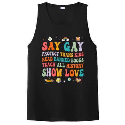 Say Gay Protect Tran Read Banned Books Lgbt PosiCharge Competitor Tank