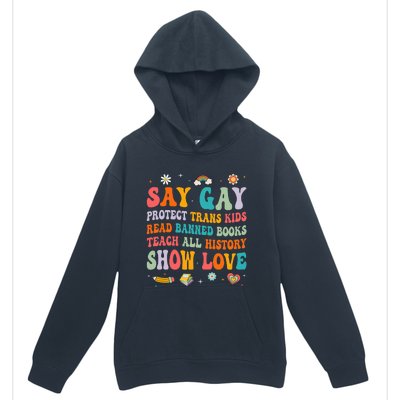 Say Gay Protect Tran Read Banned Books Lgbt Urban Pullover Hoodie