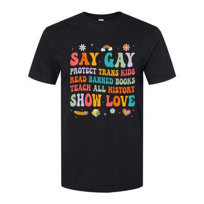 Say Gay Protect Tran Read Banned Books Lgbt Softstyle CVC T-Shirt