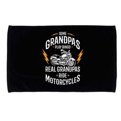 Some Grandpas Play Bingo Real Grandpas Ride Motorcycles Microfiber Hand Towel