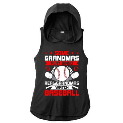 Some Grandmas Play Bingo Real Grandmas Watch Baseball Gift Ladies PosiCharge Tri-Blend Wicking Draft Hoodie Tank