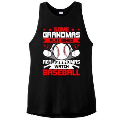 Some Grandmas Play Bingo Real Grandmas Watch Baseball Gift Ladies PosiCharge Tri-Blend Wicking Tank