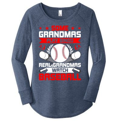 Some Grandmas Play Bingo Real Grandmas Watch Baseball Gift Women's Perfect Tri Tunic Long Sleeve Shirt