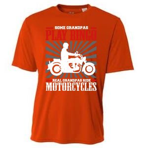 Some Grandpas Play Bingo Real Grandpas Ride Motorcycles Cool Gift Cooling Performance Crew T-Shirt