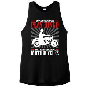 Some Grandpas Play Bingo Real Grandpas Ride Motorcycles Cool Gift Ladies PosiCharge Tri-Blend Wicking Tank