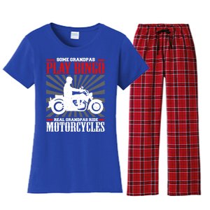 Some Grandpas Play Bingo Real Grandpas Ride Motorcycles Cool Gift Women's Flannel Pajama Set