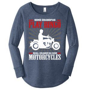 Some Grandpas Play Bingo Real Grandpas Ride Motorcycles Cool Gift Women's Perfect Tri Tunic Long Sleeve Shirt