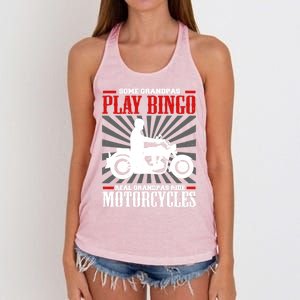 Some Grandpas Play Bingo Real Grandpas Ride Motorcycles Cool Gift Women's Knotted Racerback Tank