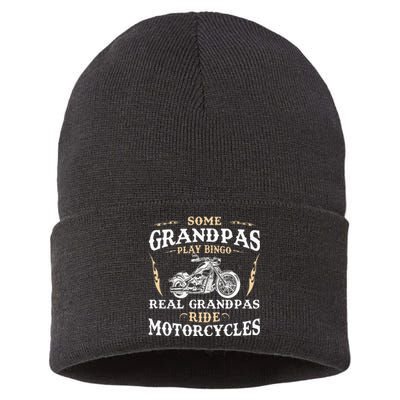 Some Grandpas Play Bingo Real Grandpas Ride Motorcycles Sustainable Knit Beanie