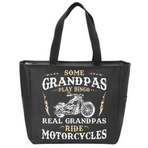 Some Grandpas Play Bingo Real Grandpas Ride Motorcycles Zip Tote Bag