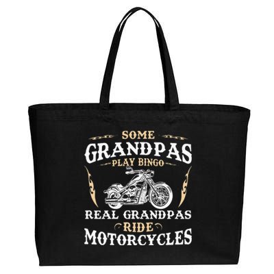 Some Grandpas Play Bingo Real Grandpas Ride Motorcycles Cotton Canvas Jumbo Tote