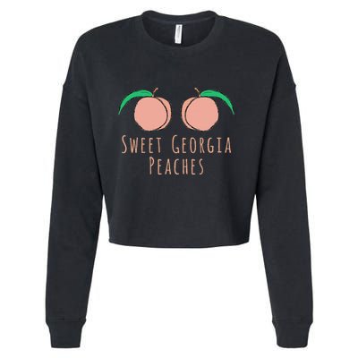 Sweet Georgia Peaches State Of Georgia Peach Cropped Pullover Crew