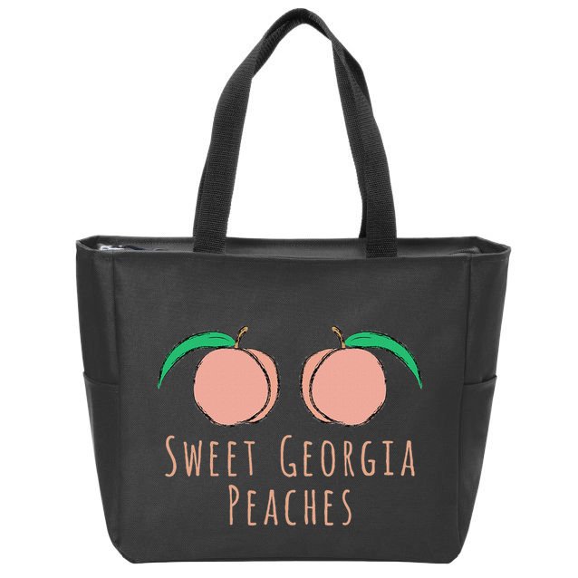 Sweet Georgia Peaches State Of Georgia Peach Zip Tote Bag