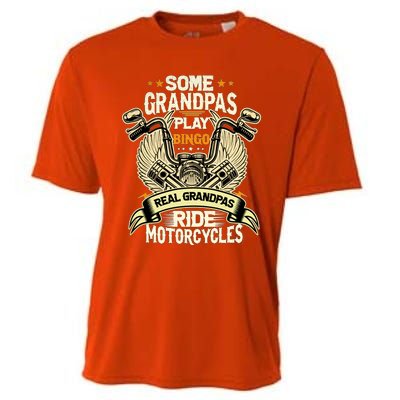 Some Grandpas Play Bingo Real Grandpas Ride Motorcycles Gift Cooling Performance Crew T-Shirt