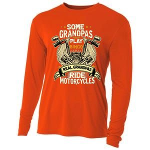 Some Grandpas Play Bingo Real Grandpas Ride Motorcycles Gift Cooling Performance Long Sleeve Crew