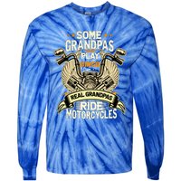 Some Grandpas Play Bingo Real Grandpas Ride Motorcycles Gift Tie-Dye Long Sleeve Shirt