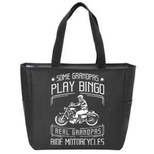 Some Grandpas Play Bingo Real Grandpas Ride Motorcycles Gift Zip Tote Bag