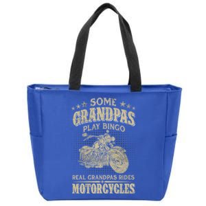 Some Grandpas Play Bingo Real Grandpas Ride Motorcycles Gift Zip Tote Bag